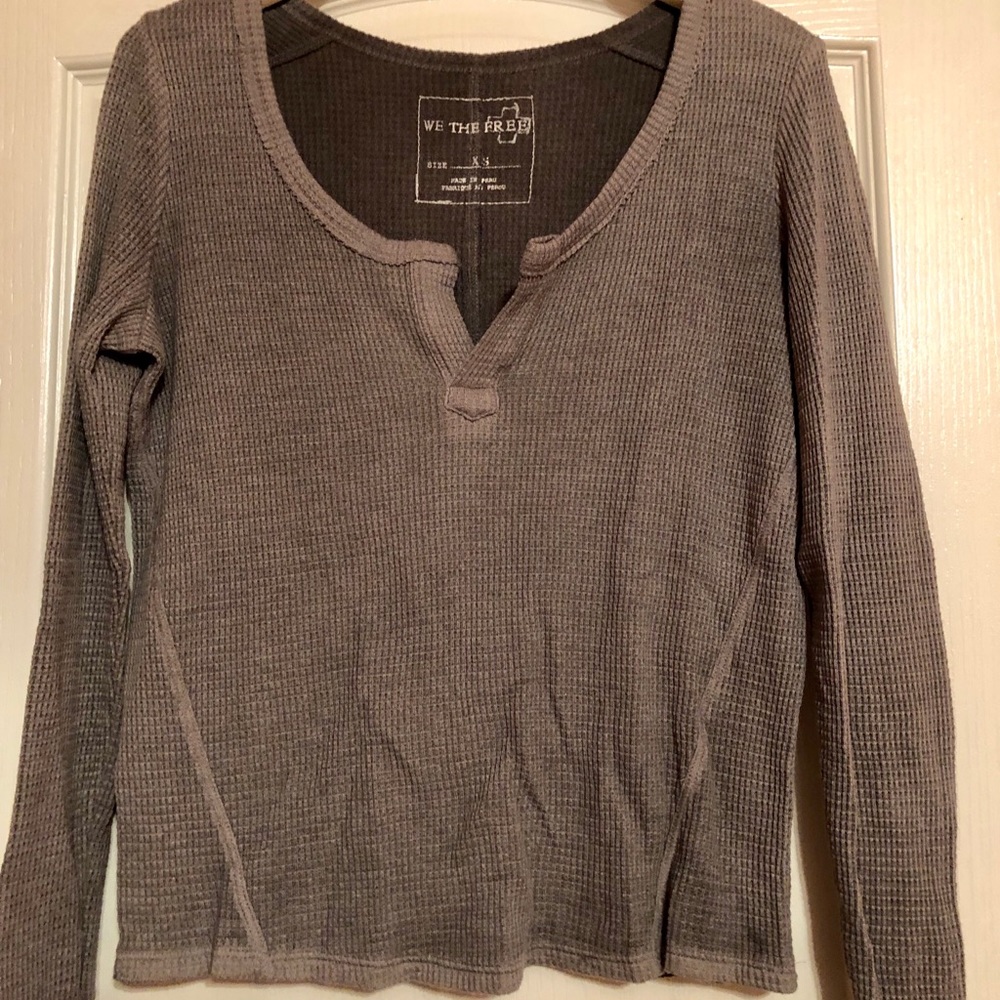 FREE PEOPLE GREY TOP